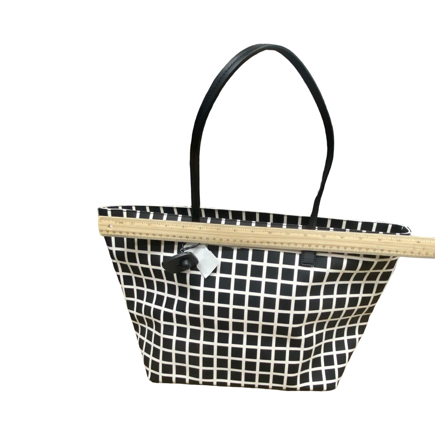 Handbag Designer By Kate Spade In Black & White, Size:Large