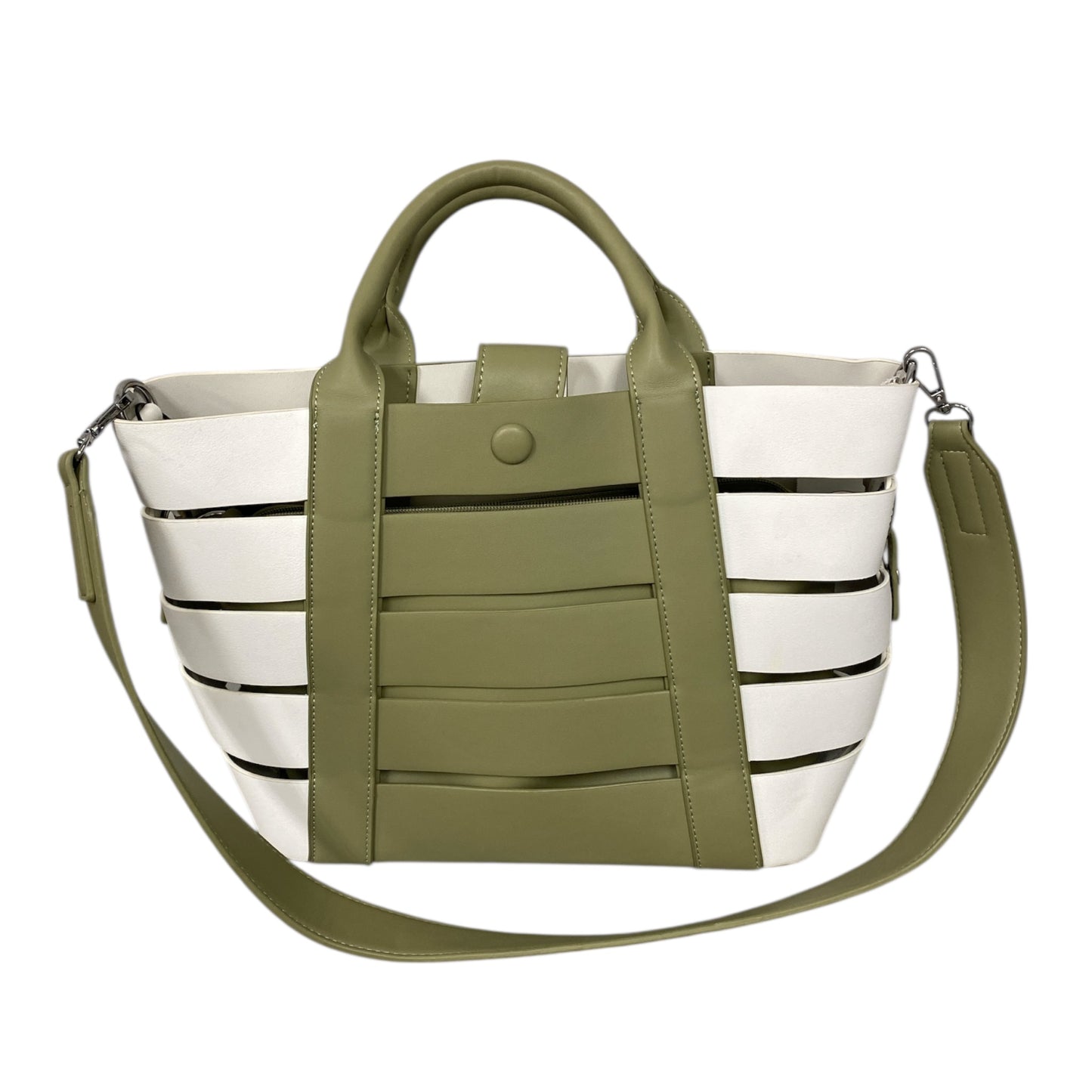 Handbag By Madison West In Green & White, Size:Medium