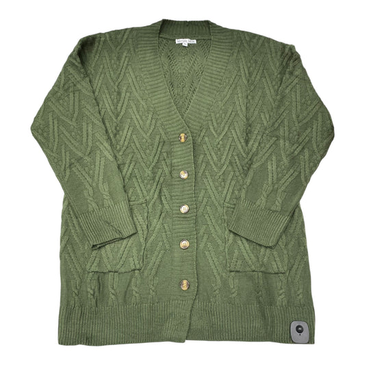 Sweater Cardigan By Michele Mae In Green, Size:1X