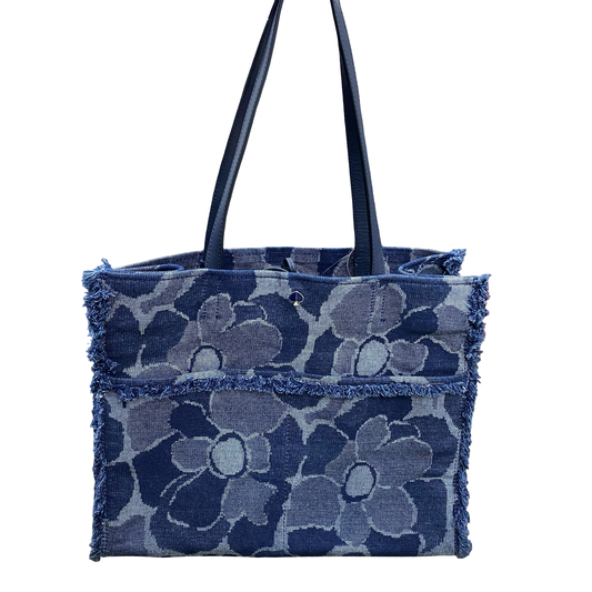 Handbag Designer By Kate Spade In Blue Denim, Size:Medium