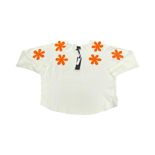 Sweater By Aaeda In Orange & White, Size:L