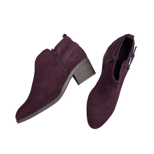 Boots Ankle Heels By Sonoma In Maroon, Size:8.5