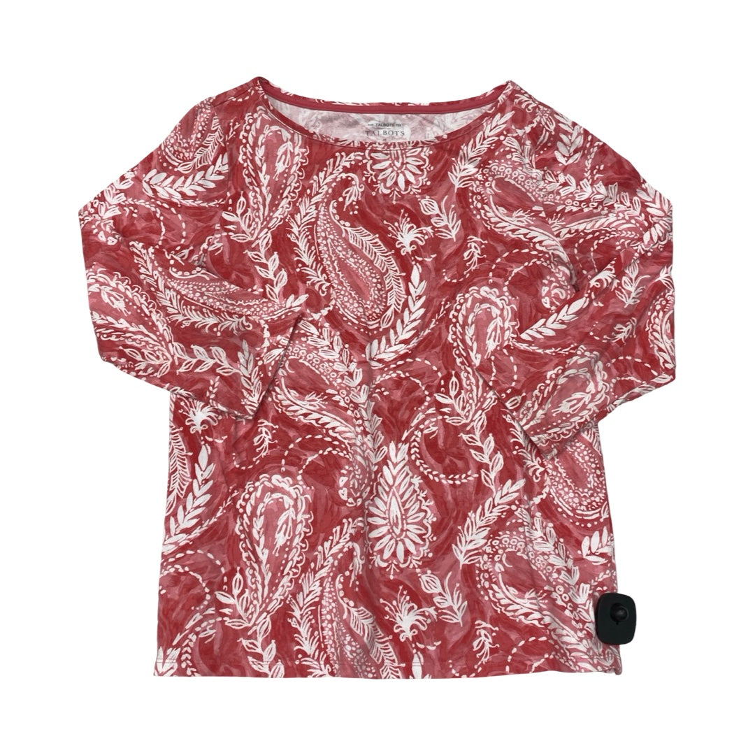 Top 3/4 Sleeve By Talbots In Pink & White, Size:M