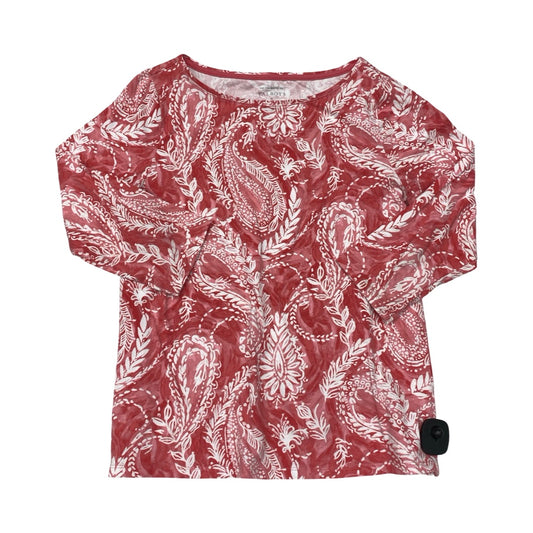 Top 3/4 Sleeve By Talbots In Pink & White, Size:M