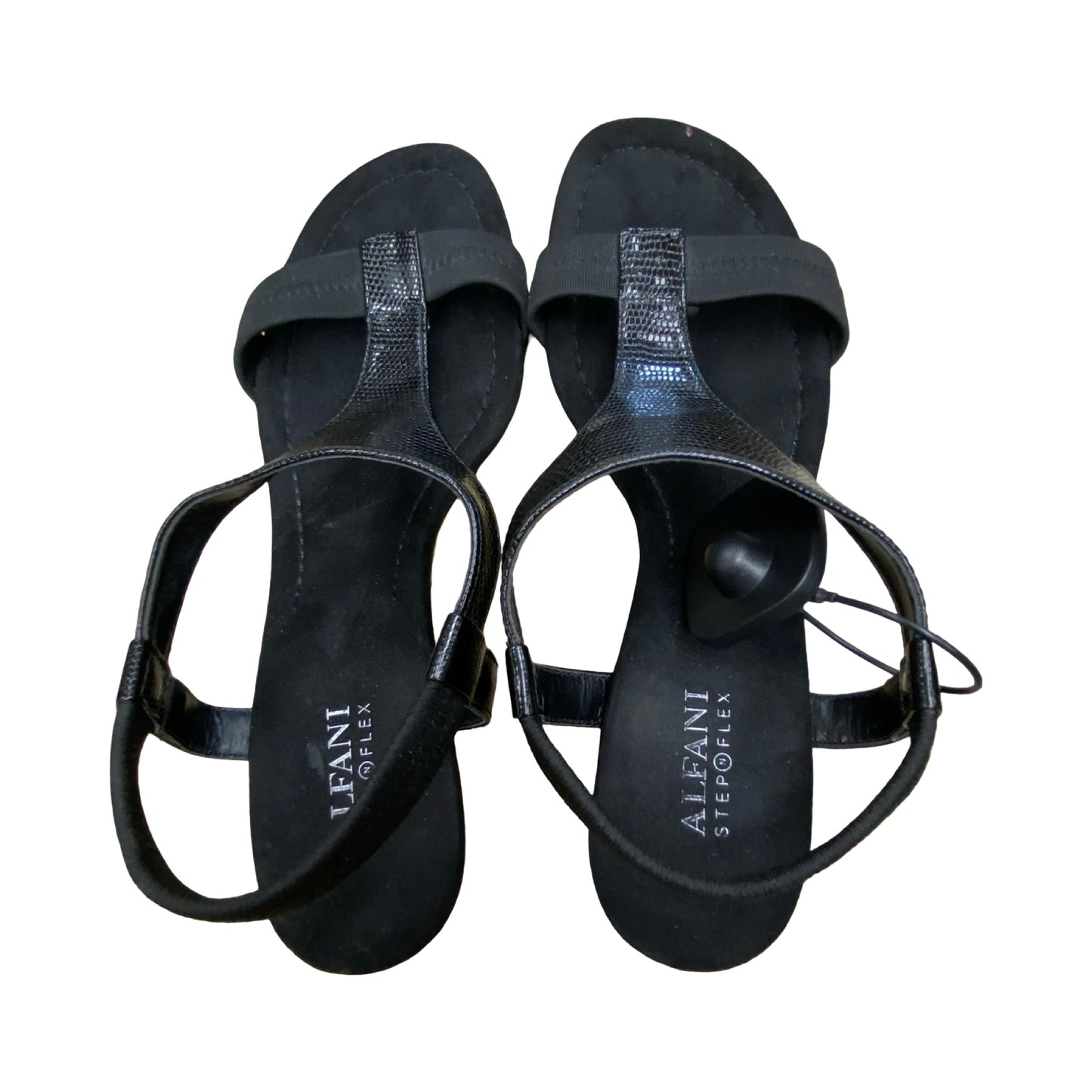 Sandals Heels Wedge By Alfani In Black, Size:8.5