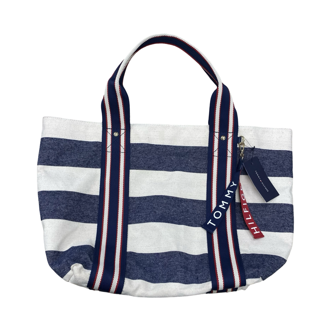 Handbag By Tommy Hilfiger In Blue & Red & White, Size:Large