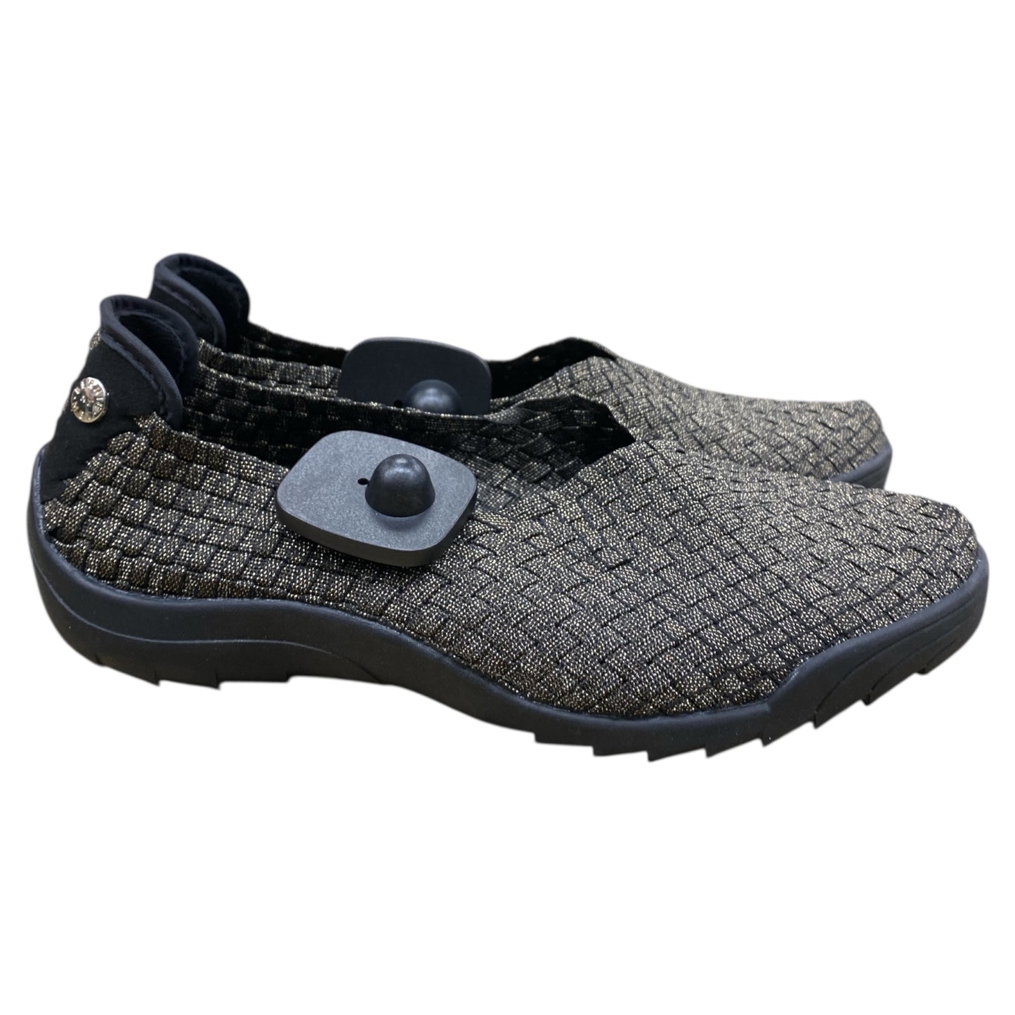 Shoes Flats By Bernie Mev In Black & Gold, Size:9