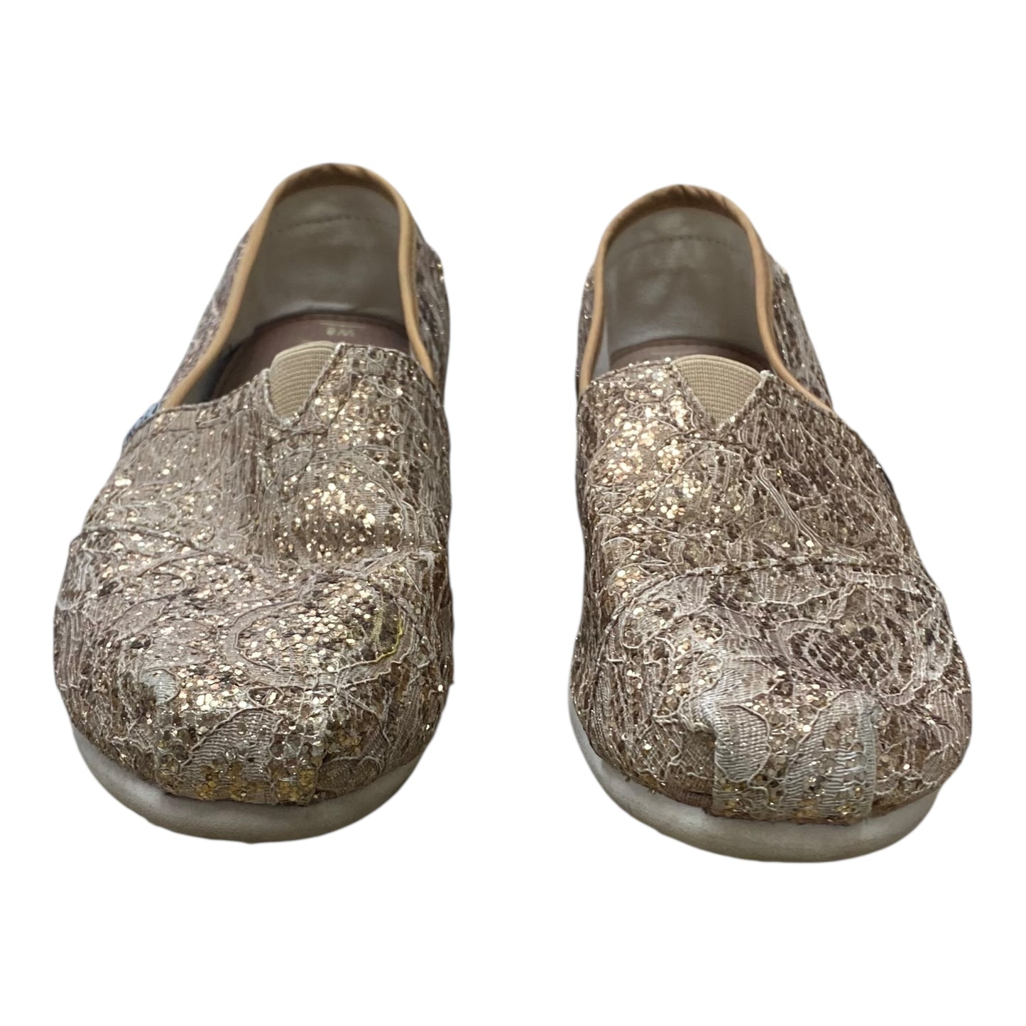 Shoes Flats By Toms In Gold, Size:8