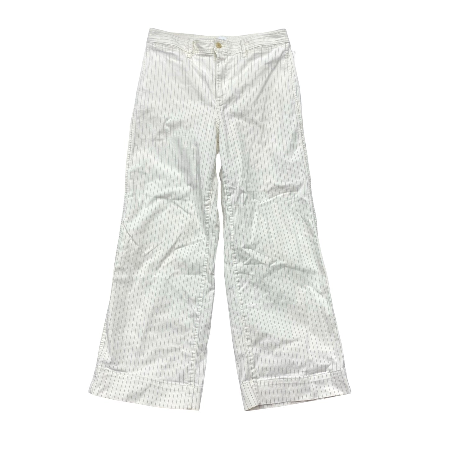 Jeans Wide Leg By Gap In White Denim, Size:12L