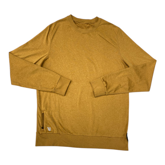 Athletic Top Ls Crewneck By Vuori In Gold, Size:M