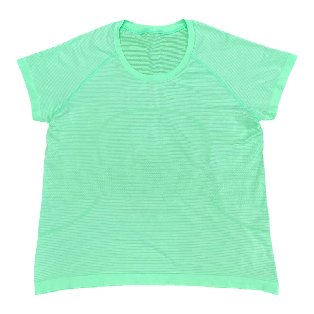 Athletic Top Ss By Lululemon In Green, Size:14
