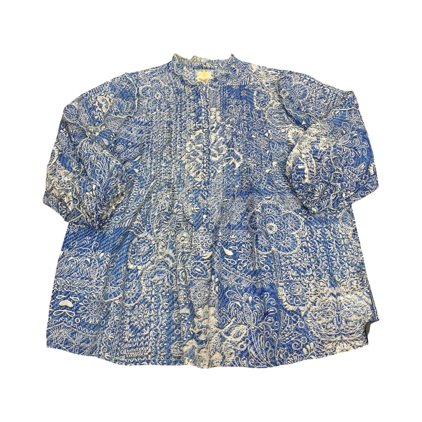 Top Ls Designer By Johnny Was In Blue & Grey, Size:S