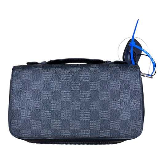 Wallet Luxury Designer By Louis Vuitton In Black & Grey, Size:Large