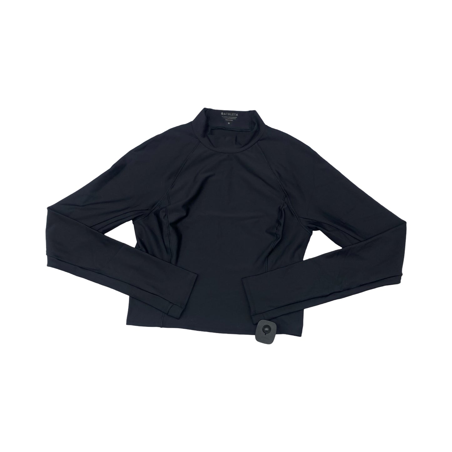 Athletic Top Ls Collar By Athleta In Black, Size:M