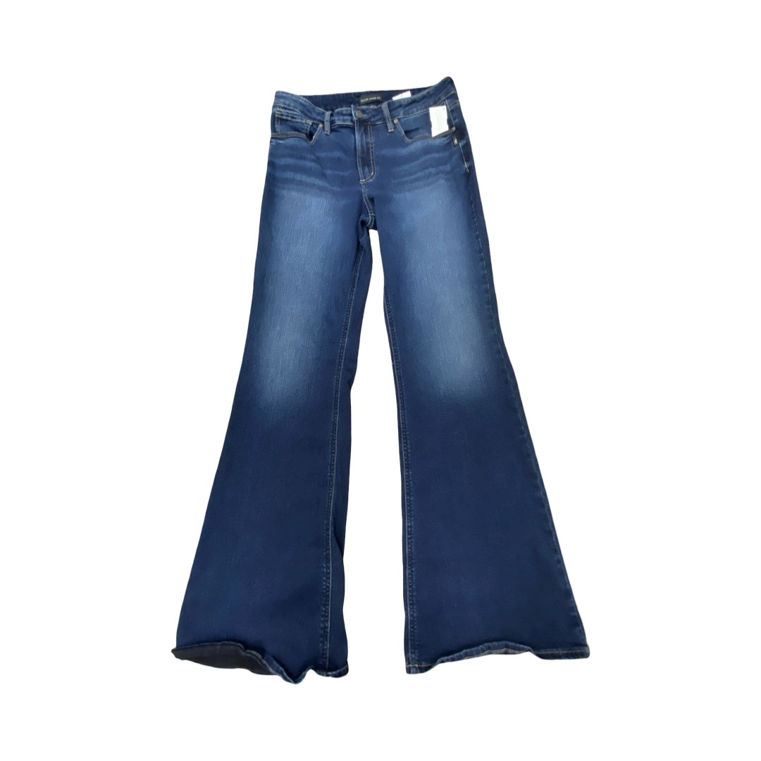 Jeans Flared By Silver In Blue Denim, Size:12