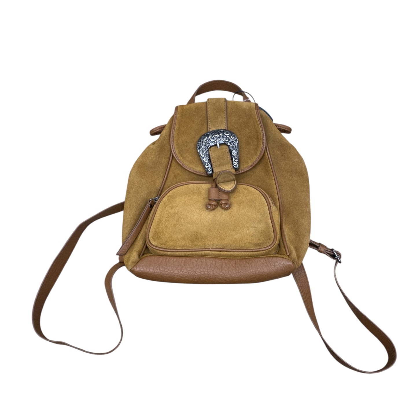 Backpack Leather By Clothes Mentor In Brown, Size:Medium