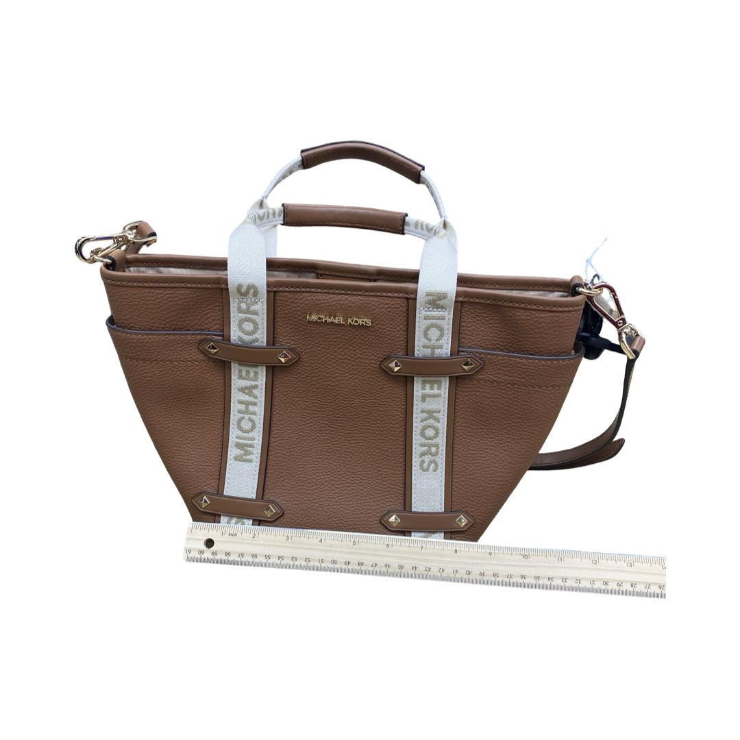Handbag Designer By Michael Kors In Brown & Cream, Size:Medium