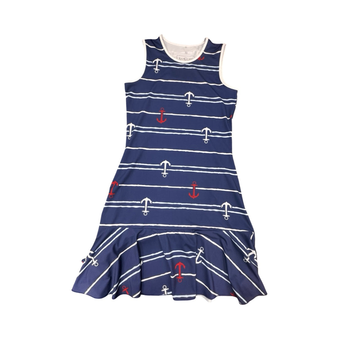 Dress Casual Midi By ANA CLAIRE In Striped Pattern, Size:Xs