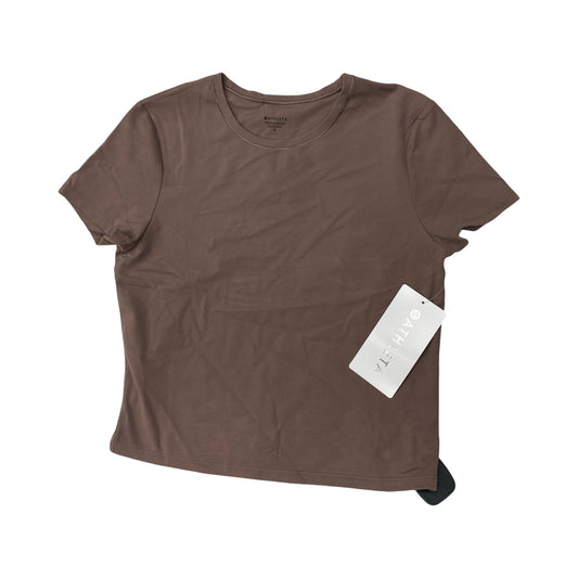 Athletic Top Ss By Athleta In Taupe, Size:M