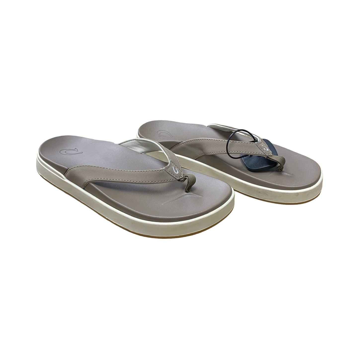 Sandals Flip Flops By Olukai In Grey & White, Size:8