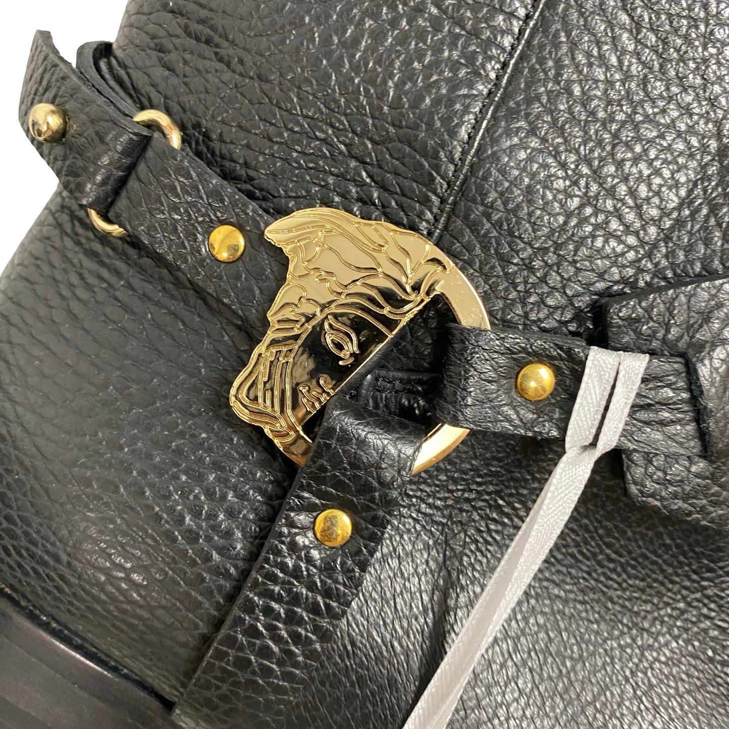 Boots Luxury Designer By Versace In Black, Size:5