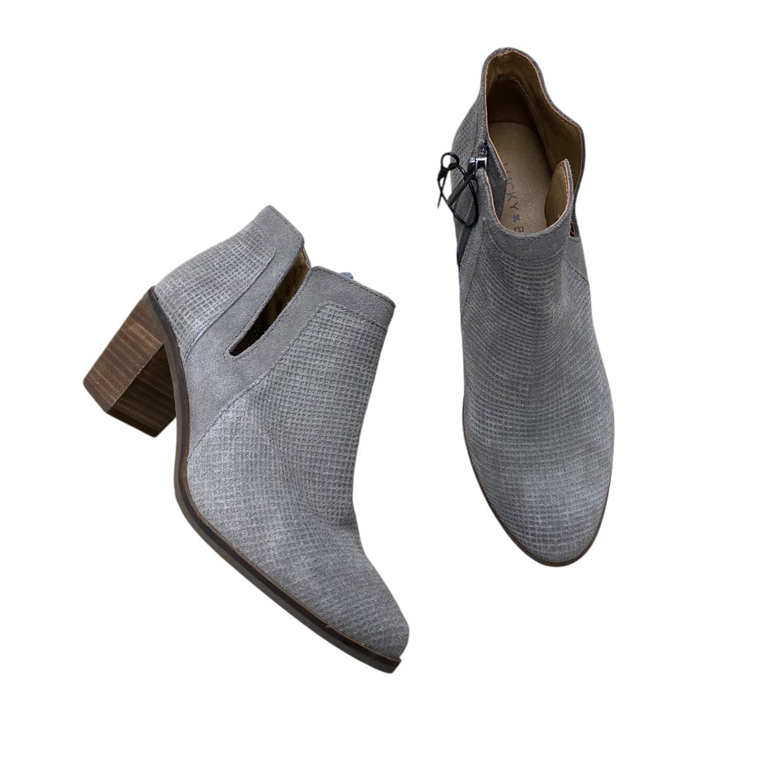 Boots Ankle Heels By Lucky Brand In Taupe, Size:7.5