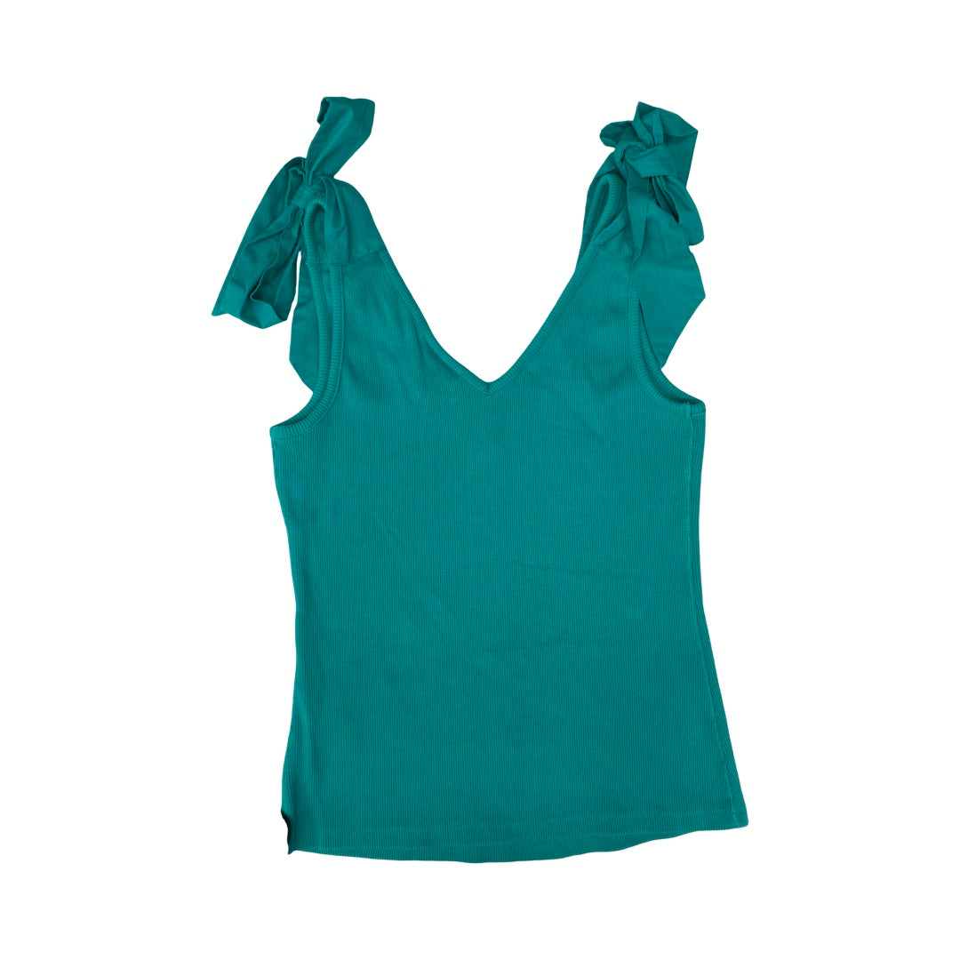 Top Sleeveless By Maeve In Green, Size:Xs