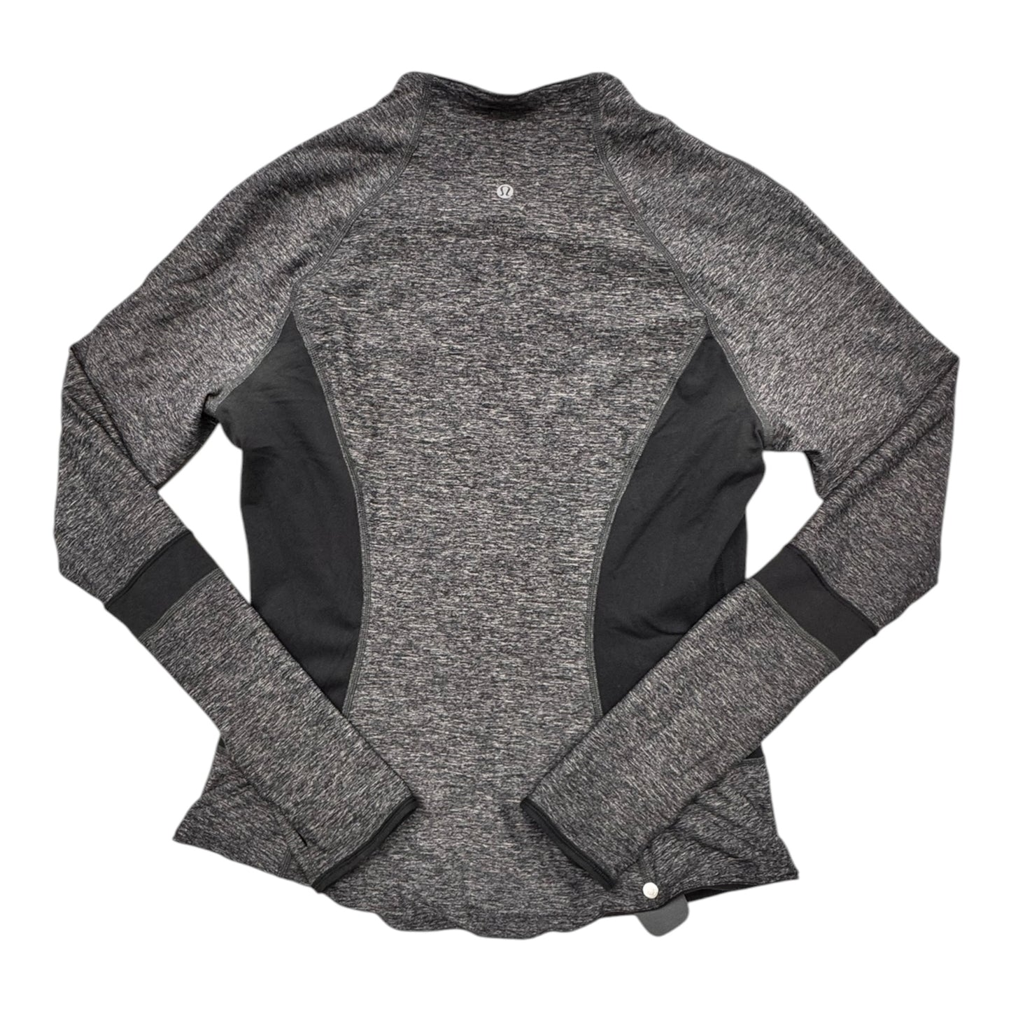 Athletic Jacket By Lululemon In Black & Grey, Size:S