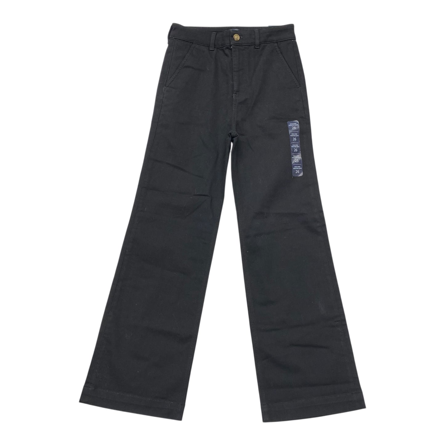 Jeans Wide Leg By J. Crew In Black Denim, Size:2