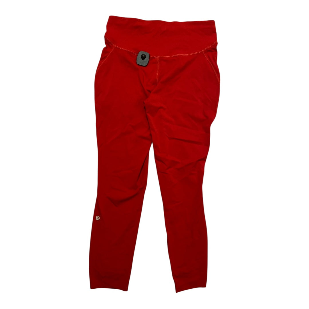 Athletic Leggings By Lululemon In Red, Size:12