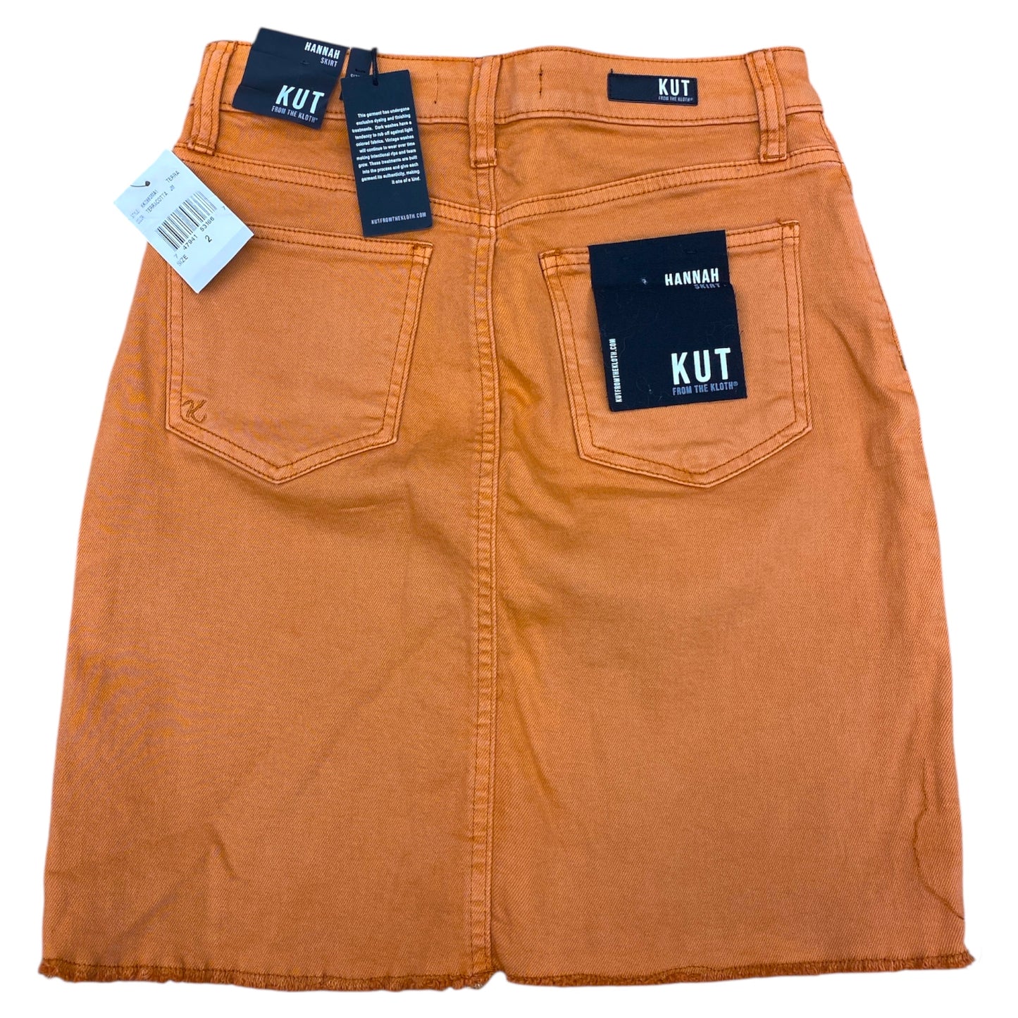 Skirt Midi By Kut In Orange Denim, Size:2