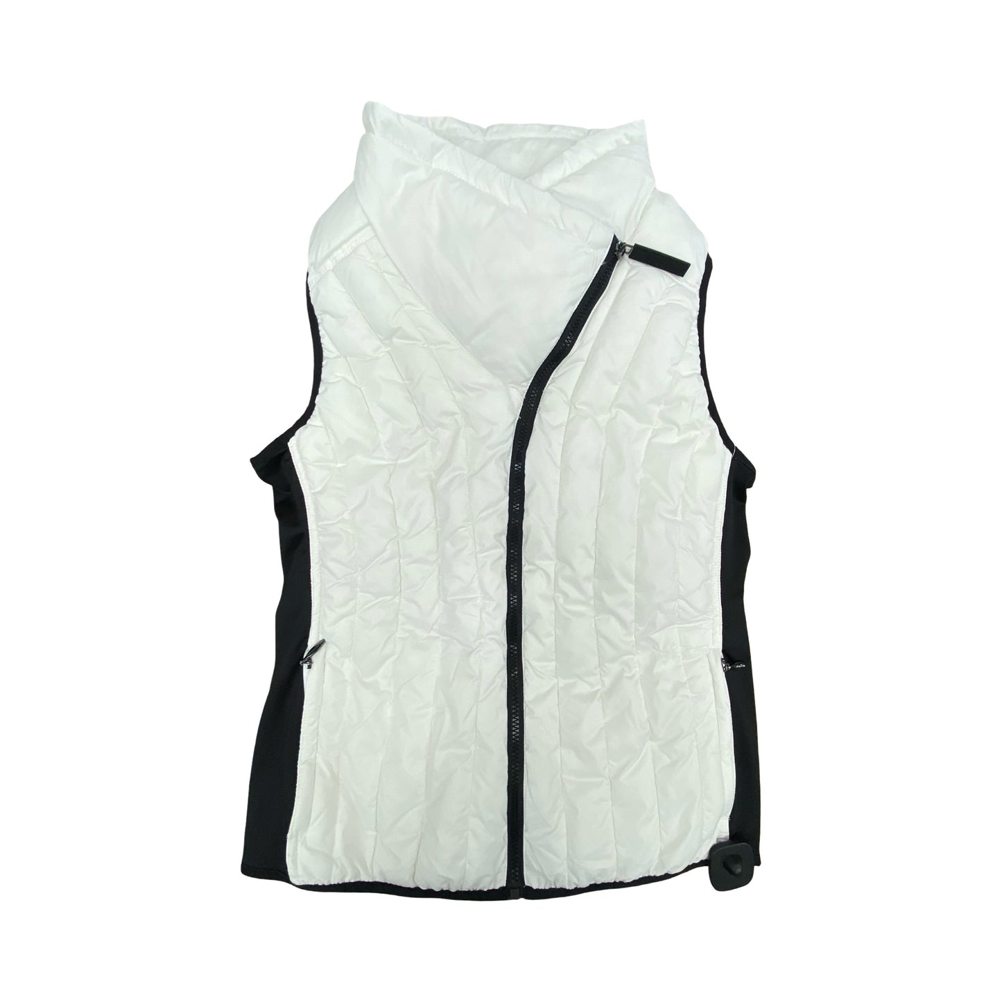 Vest Puffer & Quilted By Calvin Klein In Black & White, Size:M