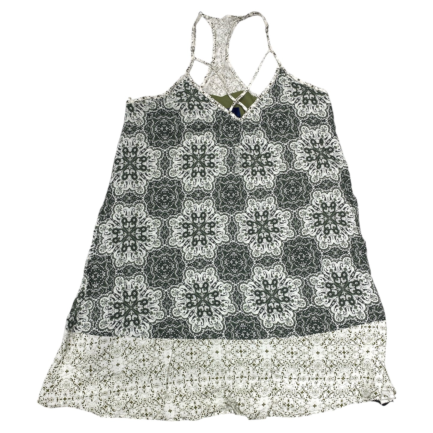 Dress Casual Short By Francesca’S In Green & White, Size:M