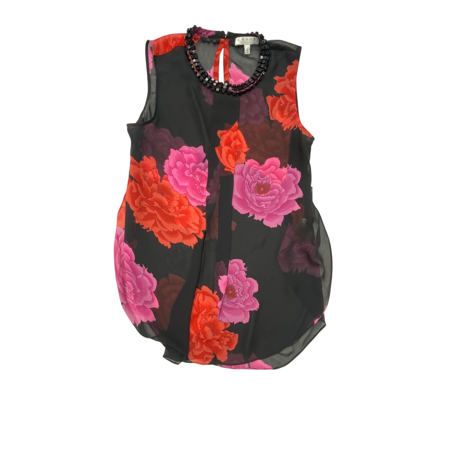 Top Sleeveless By Chaus In Floral Print, Size:S