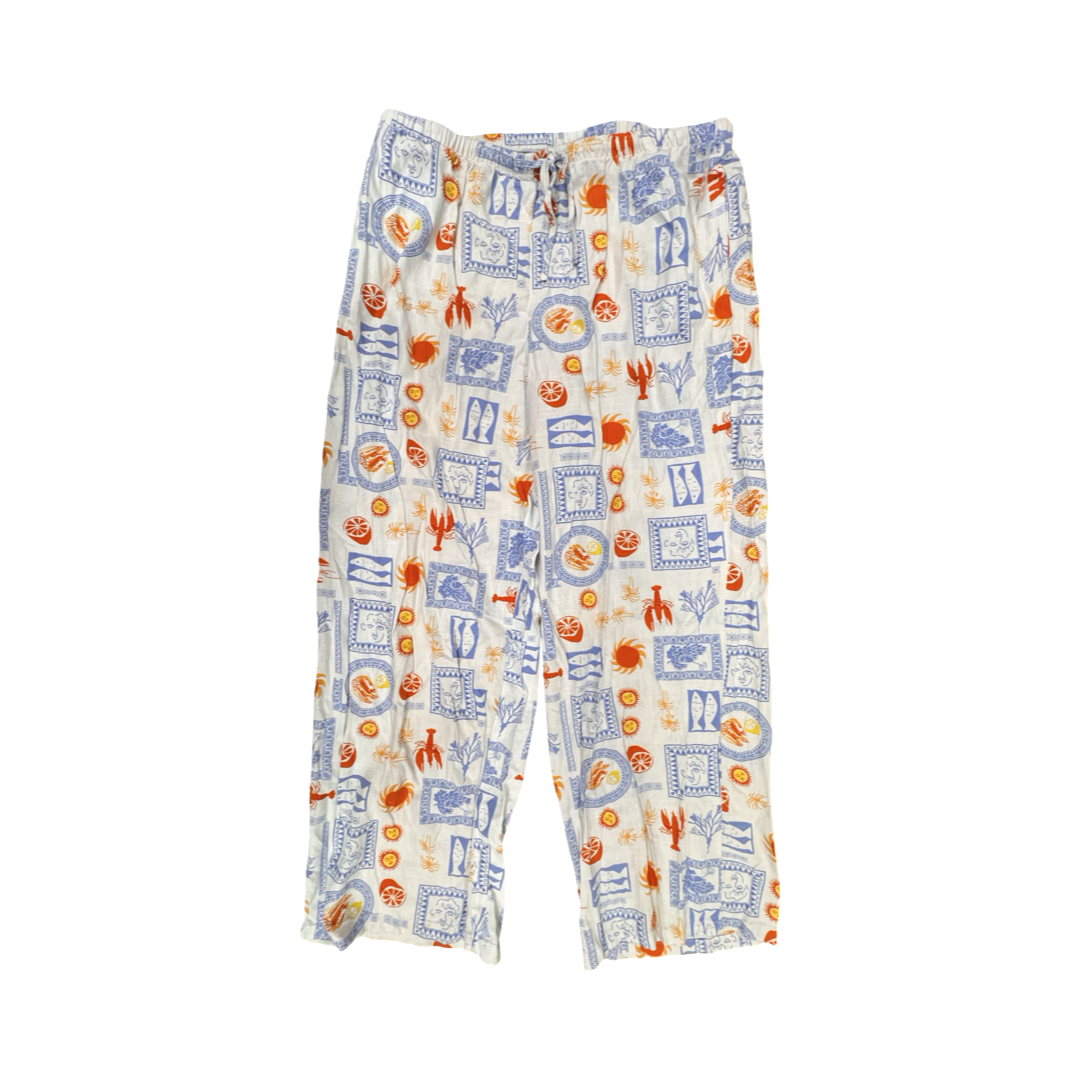 Pants Lounge By Sincerely Jules In Blue & Orange, Size:Xl