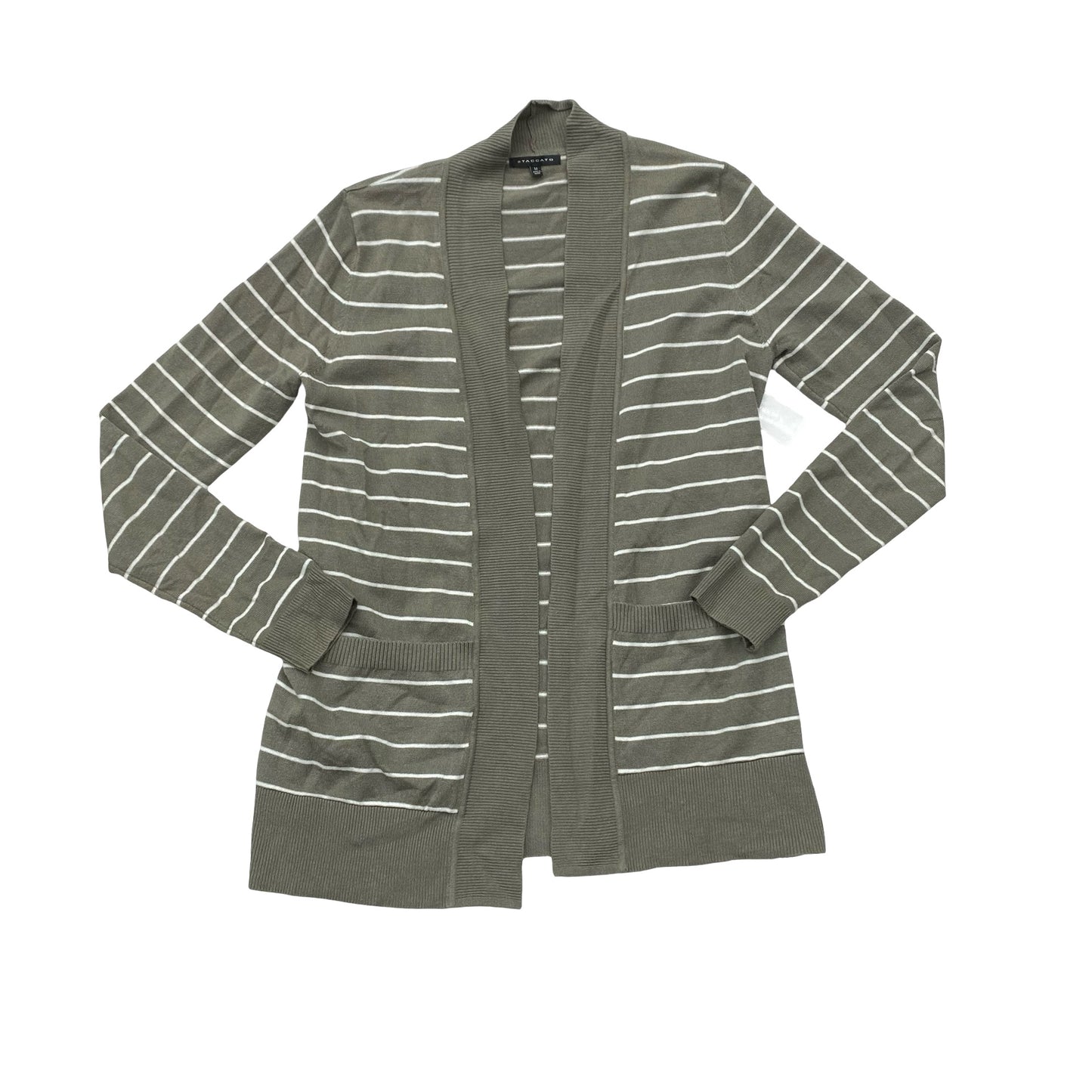 Sweater Cardigan By Staccato In Striped Pattern, Size:M