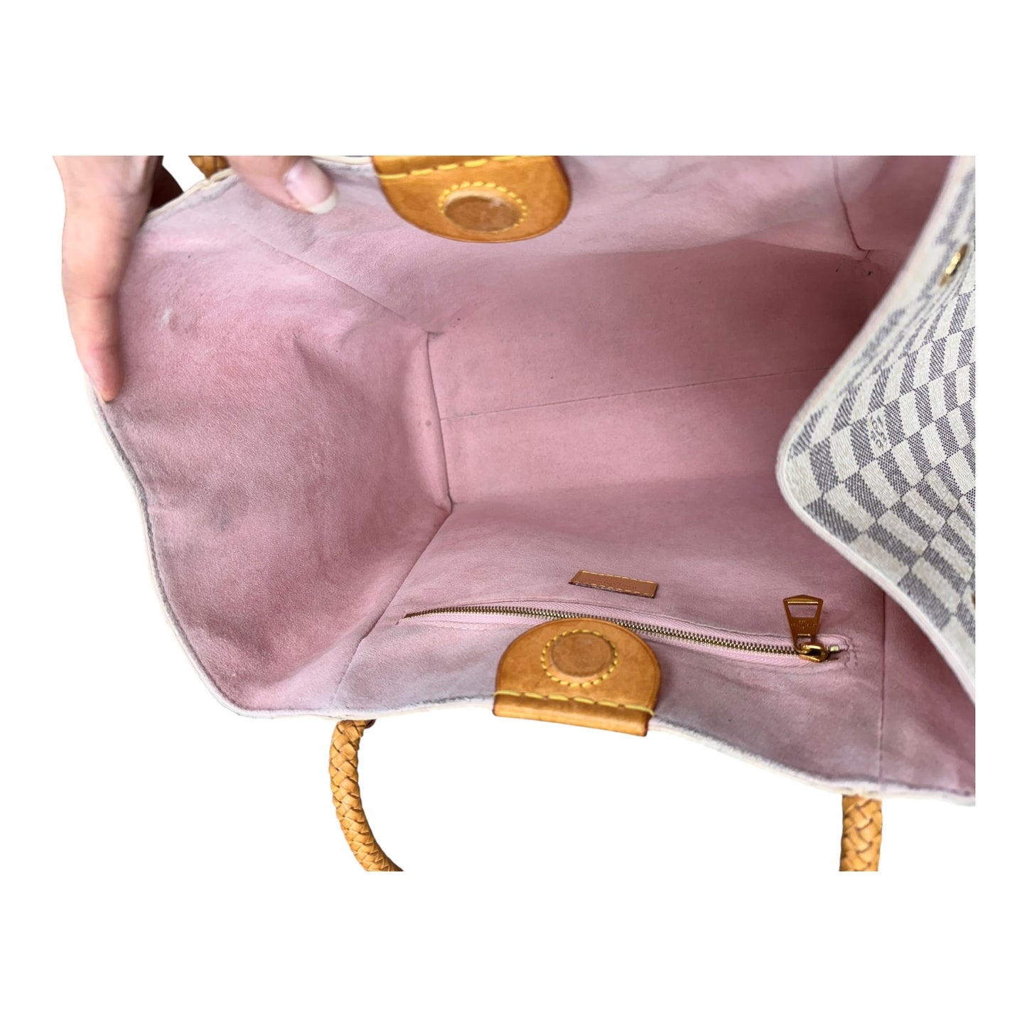 Damier Azur Propriano  Handbag Luxury Designer By Louis Vuitton In Rose Ballerine, Size: Medium (As Is)