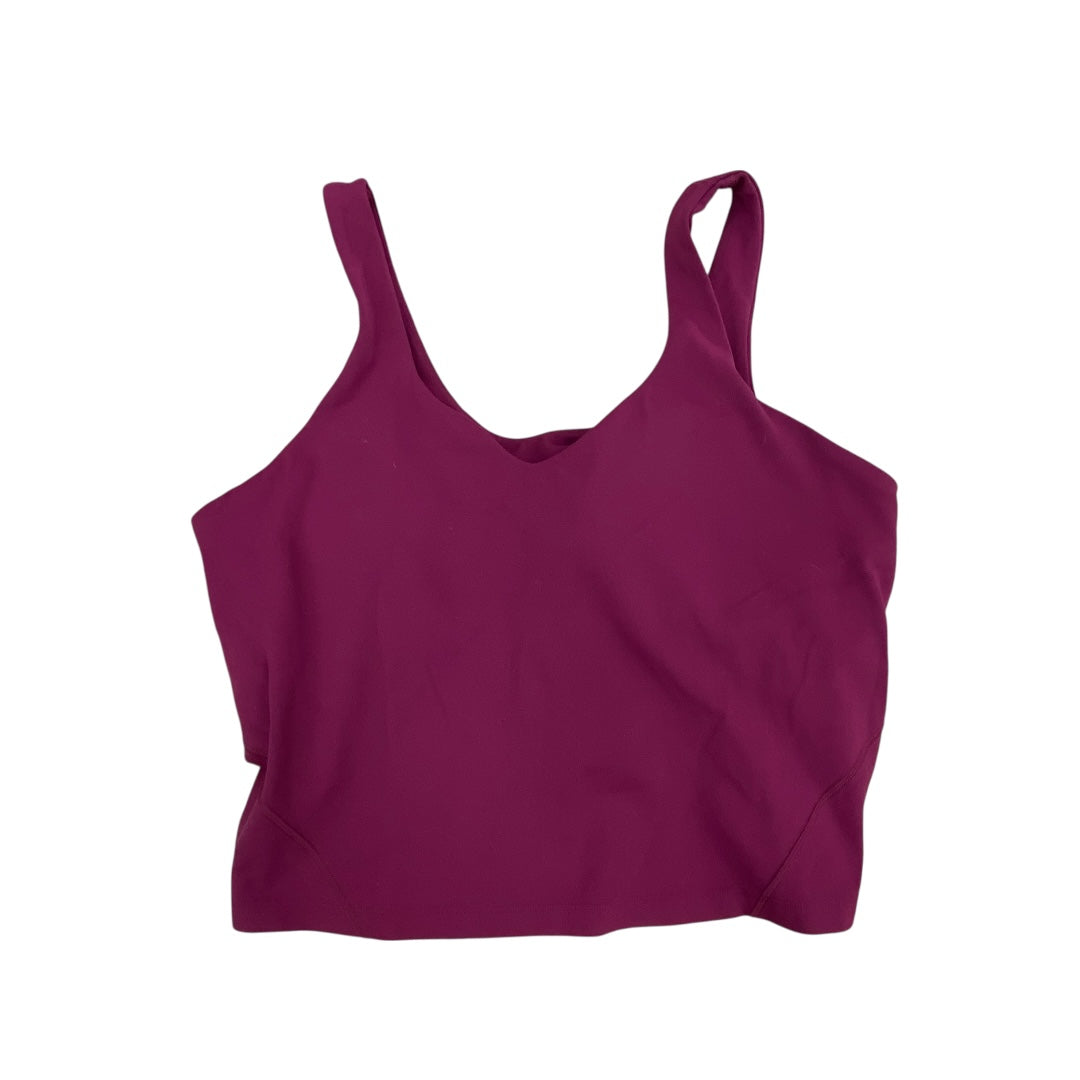 Athletic Tank Top By Lululemon In Maroon, Size:16