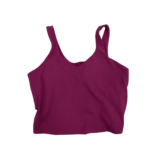 Athletic Tank Top By Lululemon In Maroon, Size:16