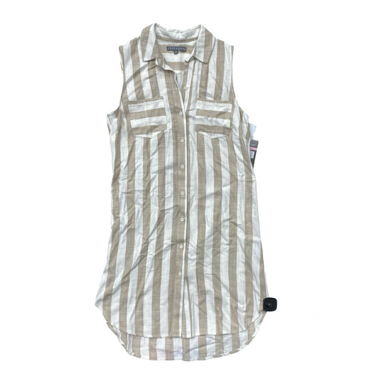 Dress Casual Midi By Sharagano In Tan & White, Size:10P