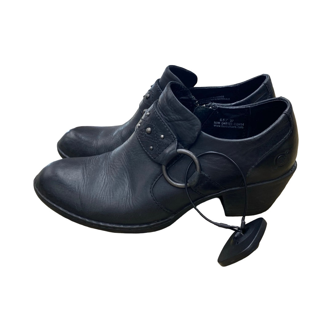 Boots Ankle Heels By Born In Black, Size:6.5