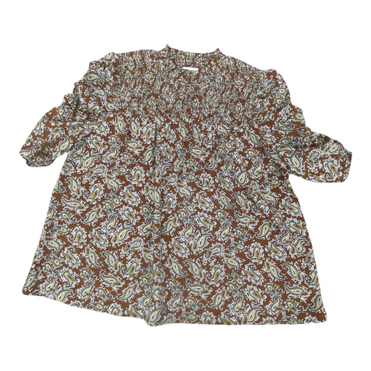 Top 3/4 Sleeve By Thml In Brown, Size:S