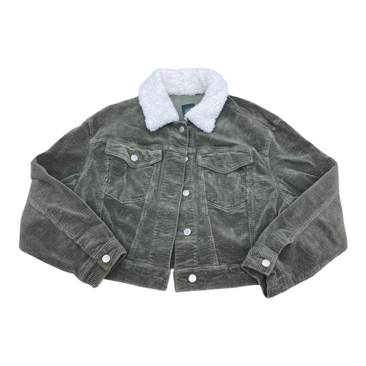 Jacket Faux Fur & Sherpa By Wild Fable In Green, Size:1X