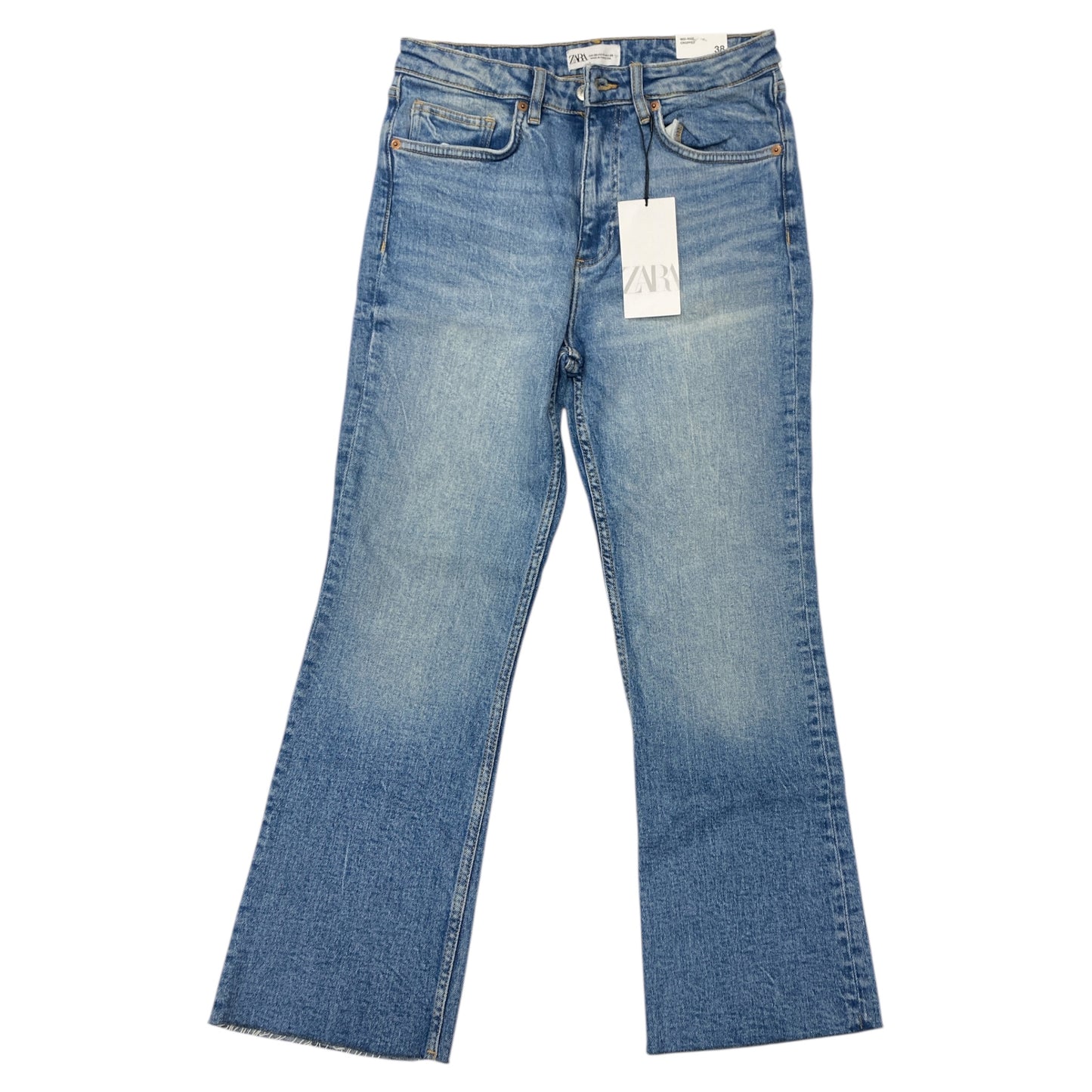 Jeans Cropped By Zara In Blue Denim, Size:6