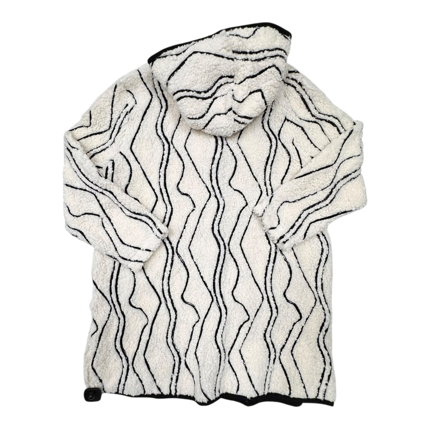 Coat Faux Fur & Sherpa By PICADILLY In Black & Cream, Size:Xxl