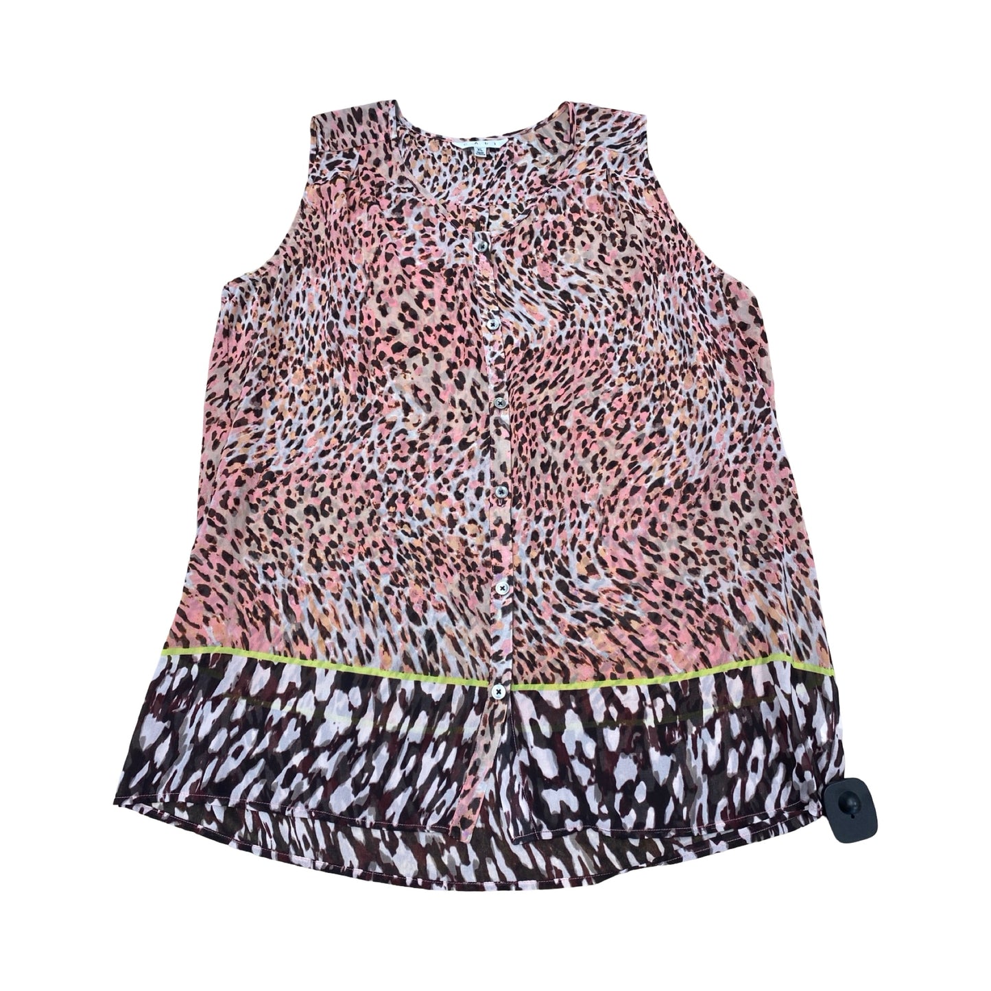 Top Sleeveless By Cabi In Brown & Pink, Size:Xl