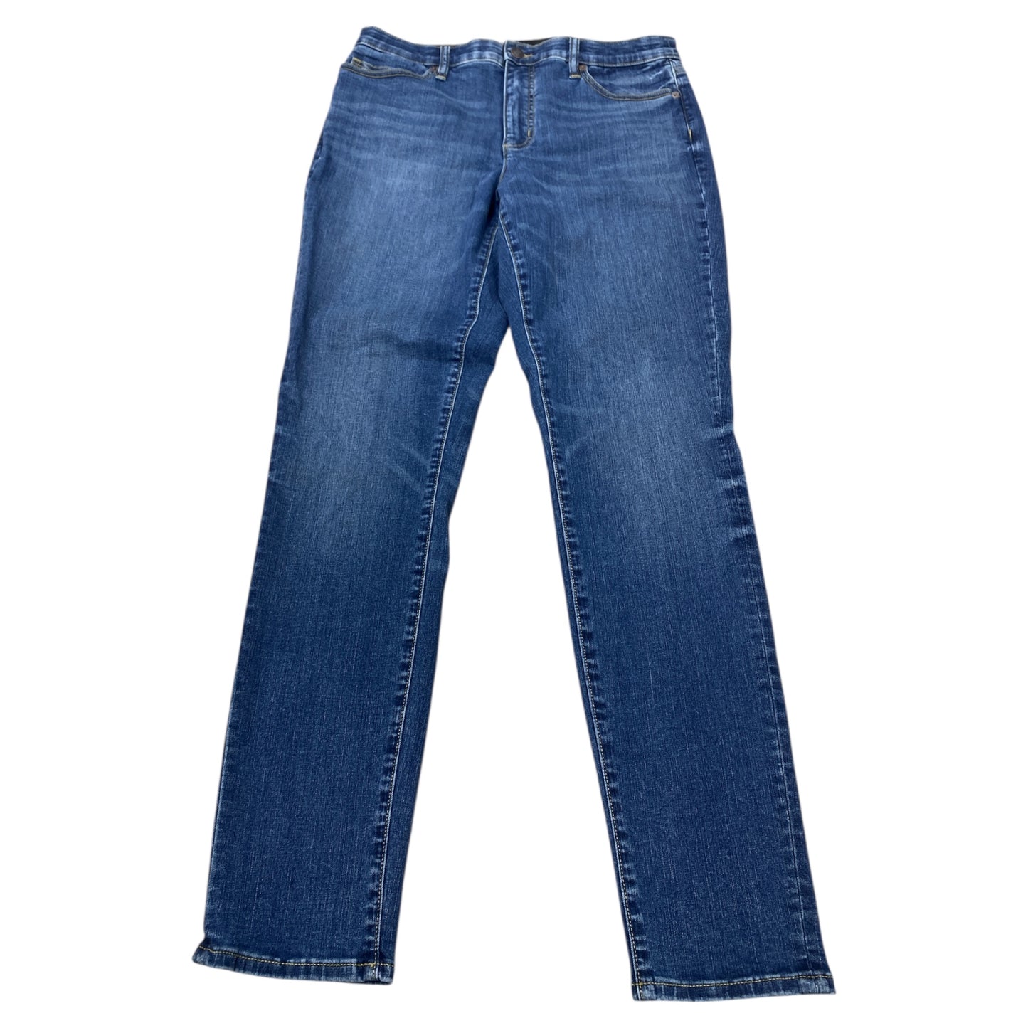 Jeans Straight By Lands End In Blue Denim, Size:12