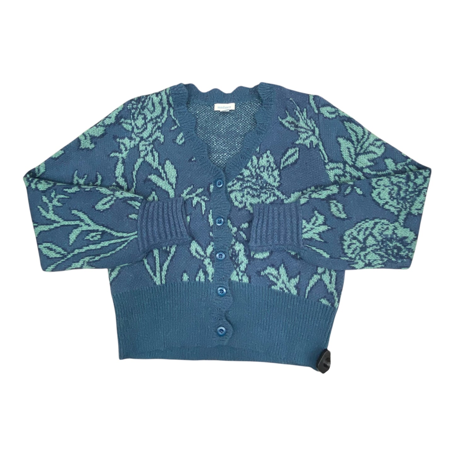 Sweater Cardigan By Sundance In Blue & Green, Size:M