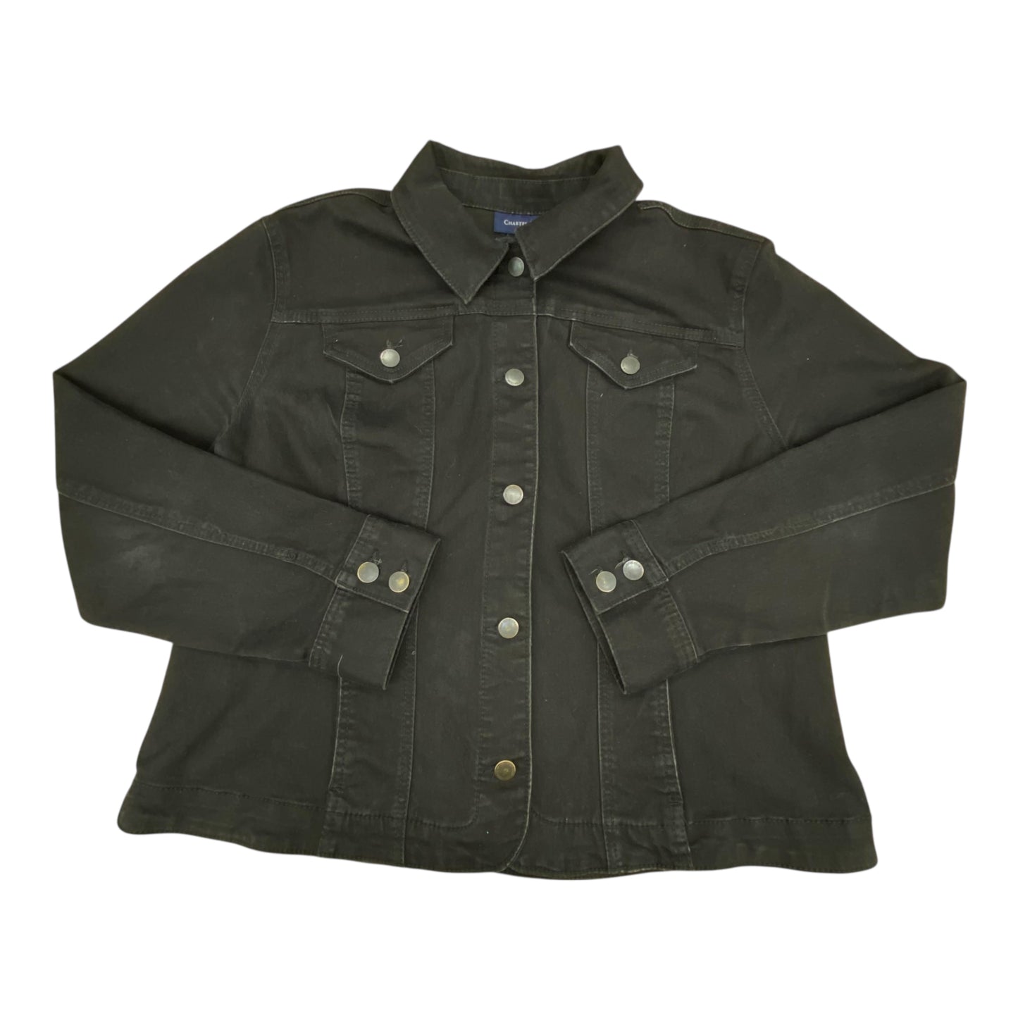Jacket Denim By Charter Club In Black, Size:Xl