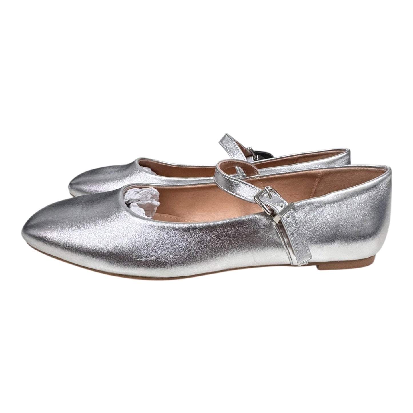Shoes Flats By New York And Co In Silver, Size:8
